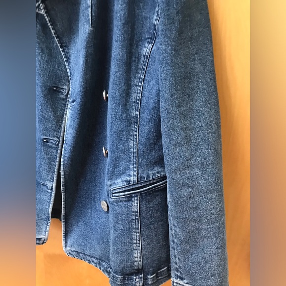 Vintage Emanuel Ungaro LIBERTE denim blazer jacket size  10 - Picture 10 of 12